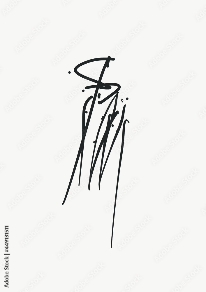 Mid century modern minimalist art print. Abstract contemporary aesthetic background. Abstract line art scribble background. Modern minimal concept illustration. Art design for poster, print, cover Mid century modern minimalist art print. Abstract contemporary aesthetic background. Abstract line art scribble background. Modern minimal concept illustration. Art design for poster, print, cover