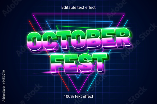 october fest editable text effect retro style