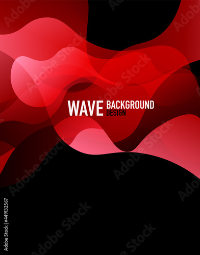 Vertical fluid gradient wave abstract background. Bright color waves in the dark. Vector Illustration For Wallpaper, Banner, Background, Landing Page