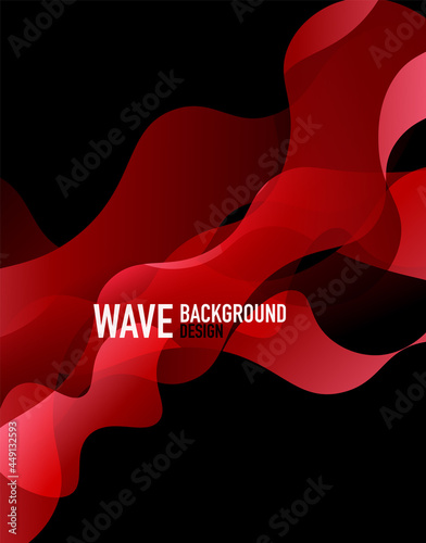 Vertical fluid gradient wave abstract background. Bright color waves in the dark. Vector Illustration For Wallpaper, Banner, Background, Landing Page