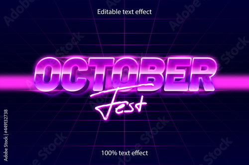 october fest editable text effect retro style