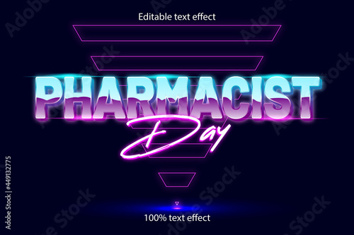 pharmacist day editable text effect retro style