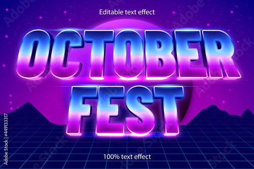 october fest editable text effect retro style