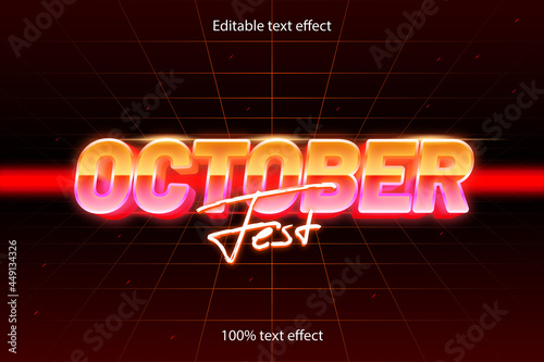 october fest editable text effect retro with neo style