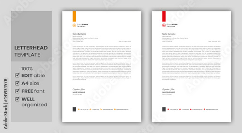Letterhead format template, business style letterhead design template. Company letterhead template designs. Letterhead, Template.