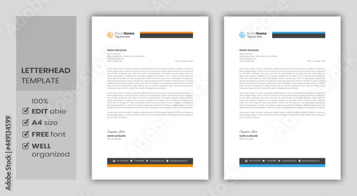 Letterhead format template, business style letterhead design template. Company letterhead template designs. Letterhead, Template.