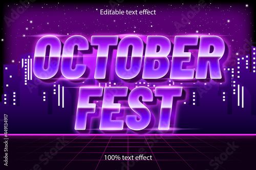 october fest editable text effect retro style