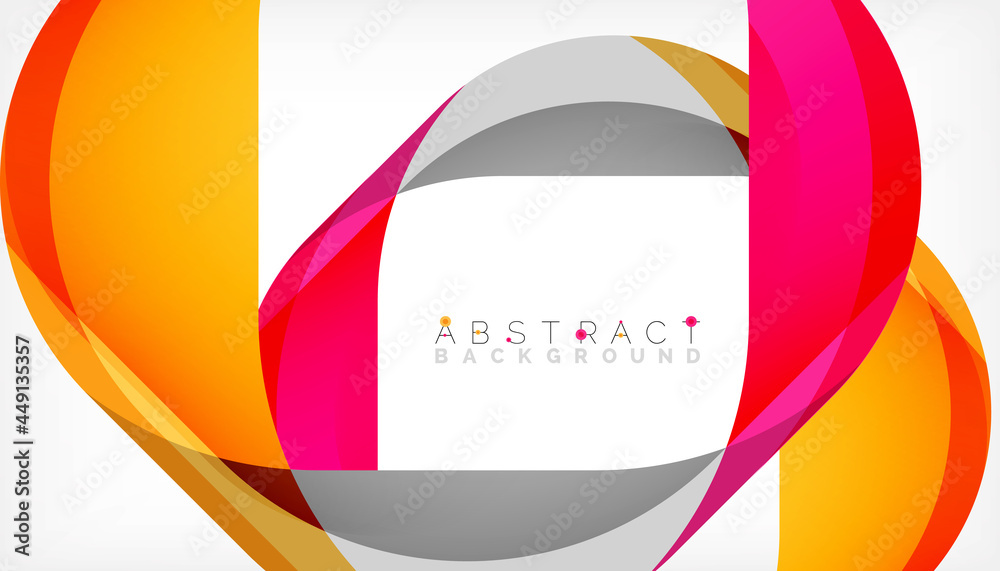 Abstract square shape with overlapping waves, minimal geometric background. Vector Illustration For Wallpaper, Banner, Background, Landing Page