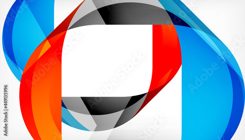 Free Download Abstract square shape with overlapping waves, minimal geometric background. Vector Illustration For Wallpaper, Banner, Background, Landing Page - GFXLoad