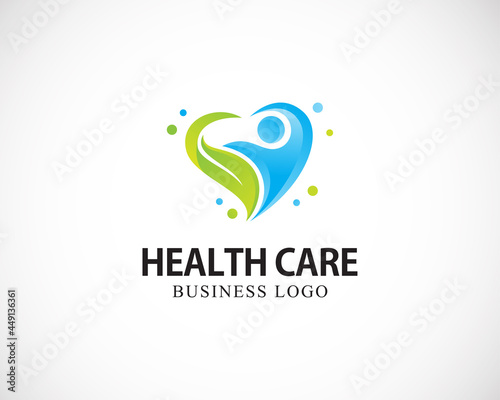 health care logo creative heart people concept