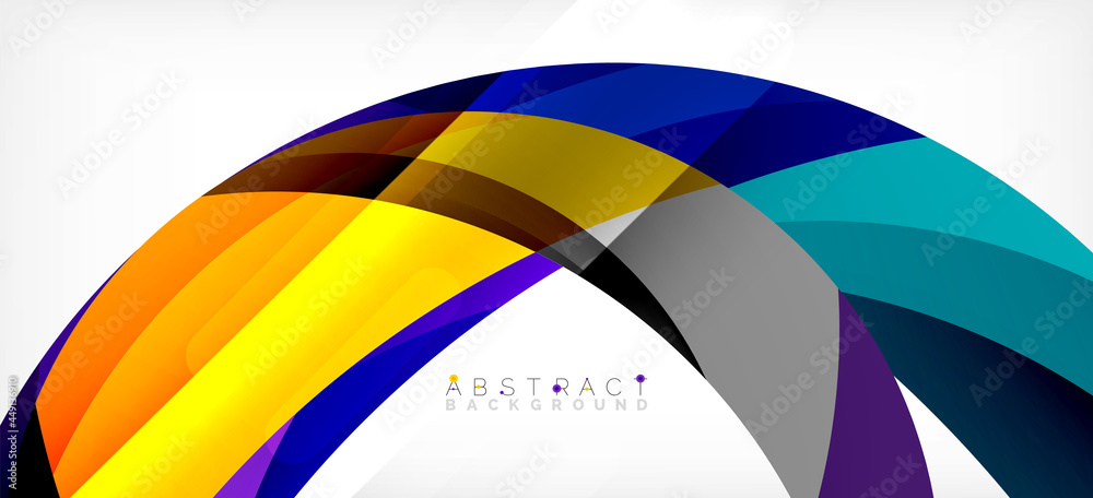 Geometric abstract background. Circle created with overlapping color shapes. Vector Illustration For Wallpaper, Banner, Background, Landing Page Geometric abstract background. Circle created with overlapping color shapes. Vector Illustration For Wallpaper, Banner, Background, Landing Page