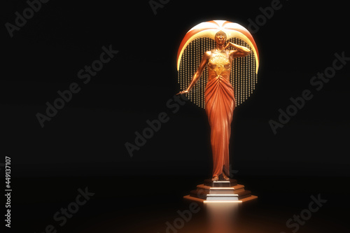 Artistic 3D Illustration of a Statuette