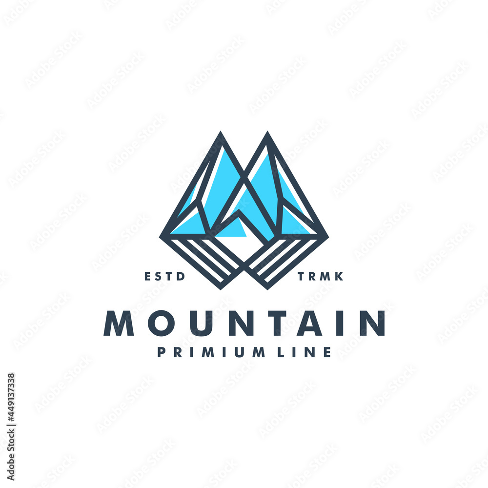 Mountain linear logo design vector Mountain linear logo design vector