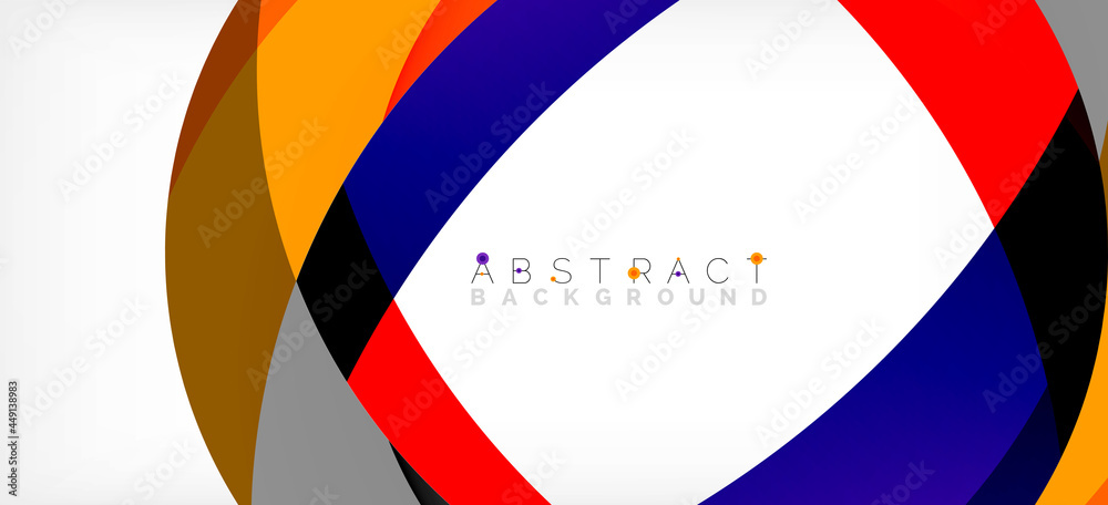 Color circle shapes, minimal geometric background. Trendy dynamic composition. Vector Illustration For Wallpaper, Banner, Background, Landing Page Color circle shapes, minimal geometric background. Trendy dynamic composition. Vector Illustration For Wallpaper, Banner, Background, Landing Page