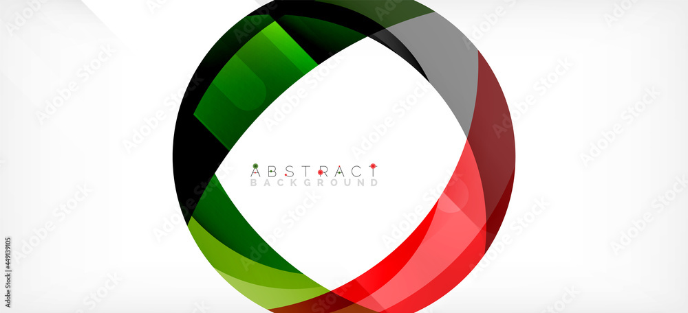 Color circle shapes, minimal geometric background. Trendy dynamic composition. Vector Illustration For Wallpaper, Banner, Background, Landing Page