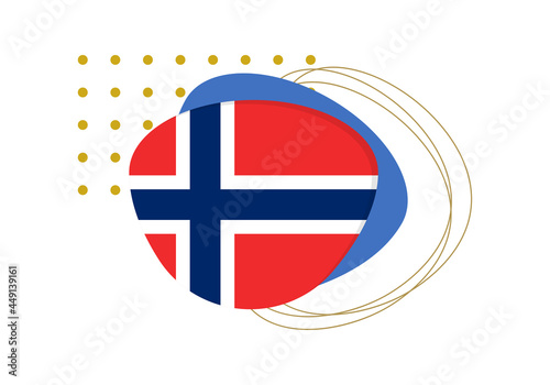 Norway flag icon or badge. Norwegian national emblem with abstract background and geometric shapes. Vector illustration. Free Download Norway flag icon or badge. Norwegian national emblem with abstract background and geometric shapes. Vector illustration. - GFXLoad