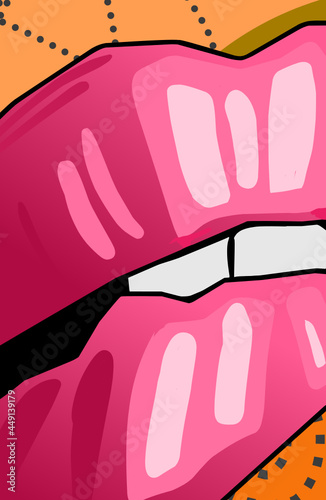 PopArt lips vector for every use.