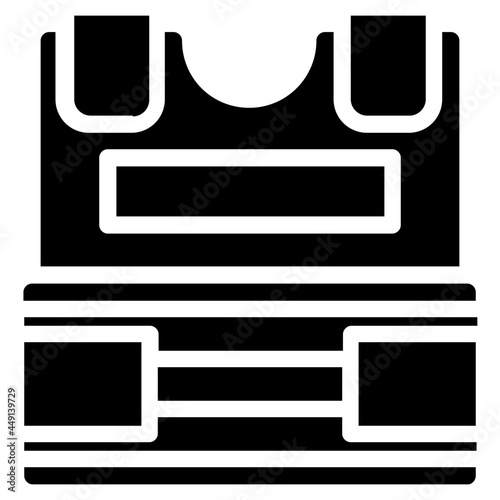 bulletproof vest glyph icon