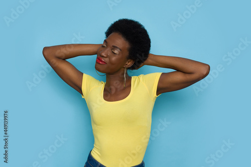 Happy Young Black Woman Enjoying The Moment