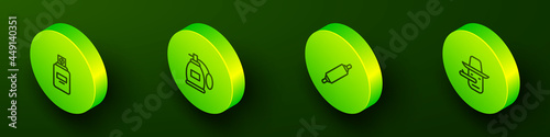 Set Isometric line Perfume, , Rolling pin and Pinocchio icon. Vector