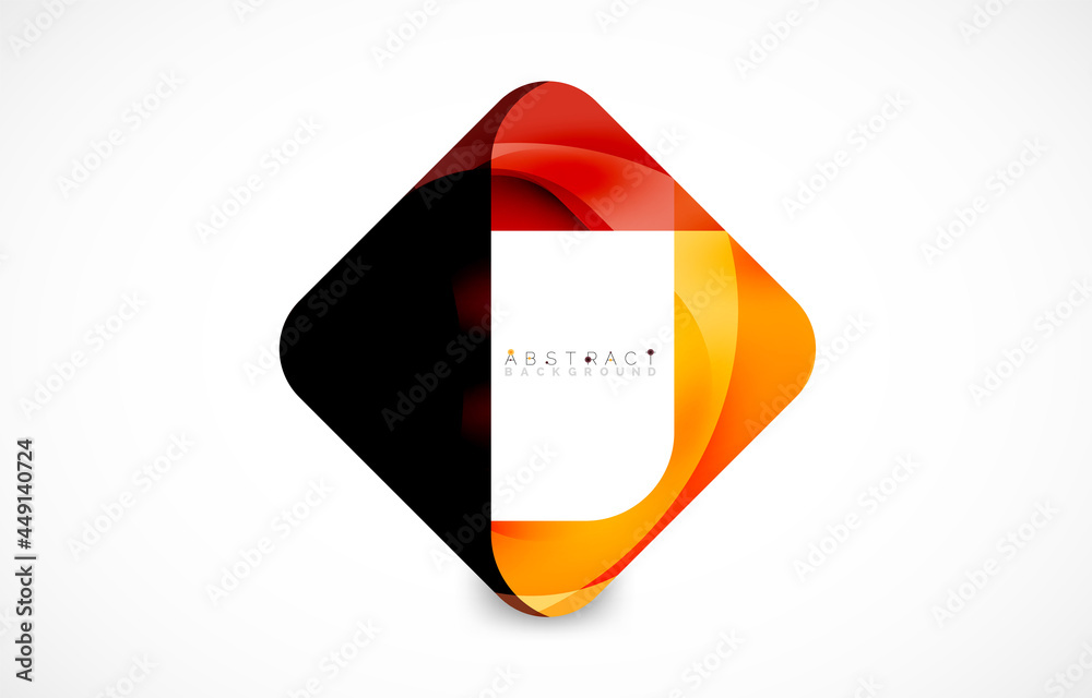 Minimal background. Abstract square shape with round corners created with wavy forms. Vector Illustration For Wallpaper, Banner, Background, Landing Page Minimal background. Abstract square shape with round corners created with wavy forms. Vector Illustration For Wallpaper, Banner, Background, Landing Page