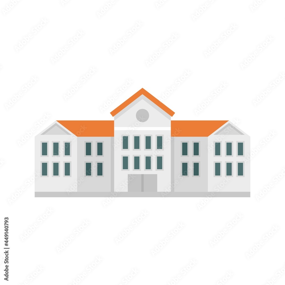 University building icon flat isolated vector