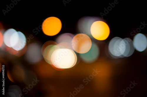 lights of bokeh on black background © peterkai