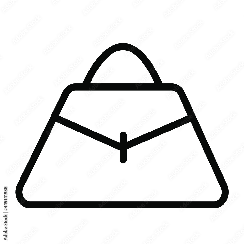a black and white icon in the form of a woman's bag. the icon is suitable for the design of stories, websites and presentations