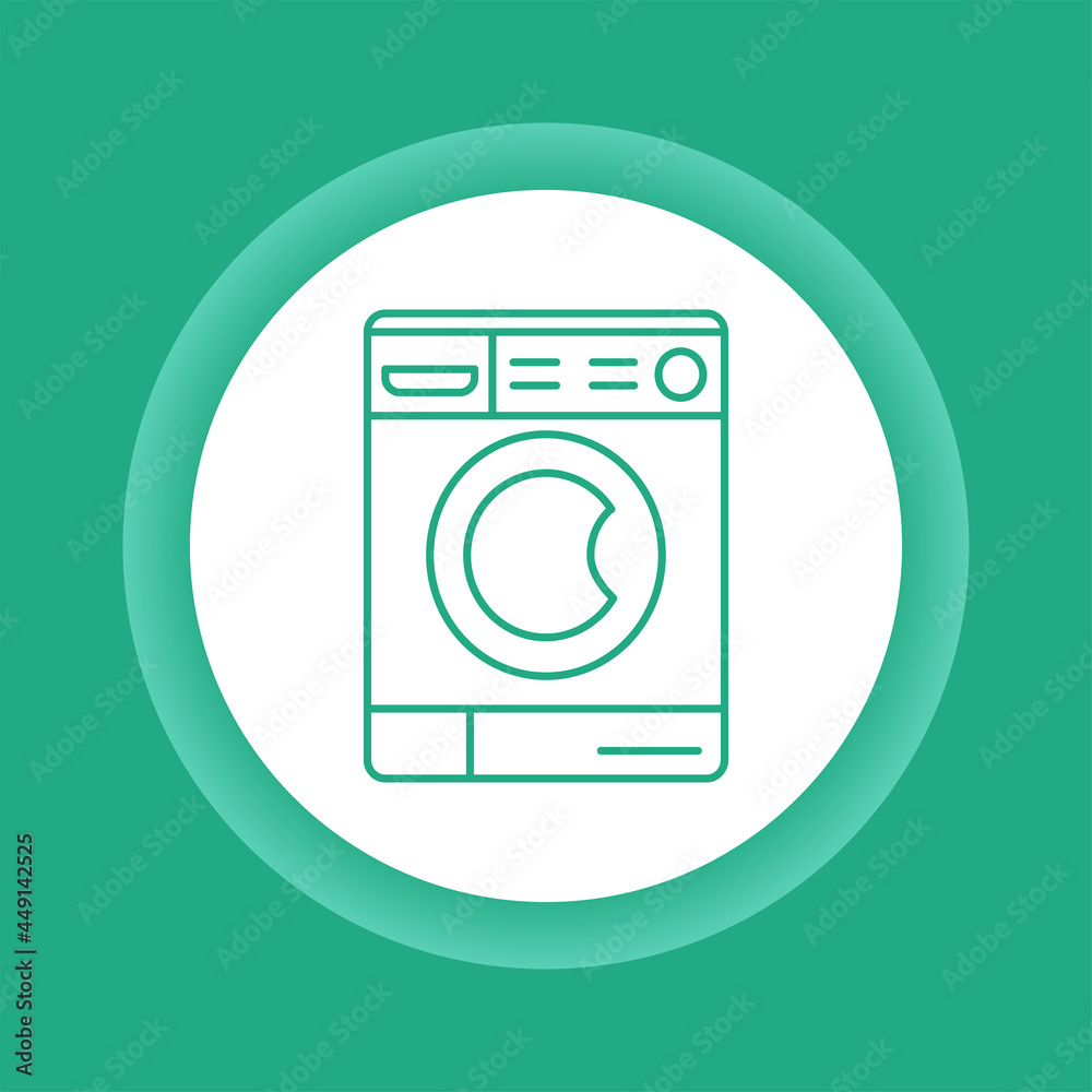 Washing machine color button icon. Household equipment. Washing machine color button icon. Household equipment.