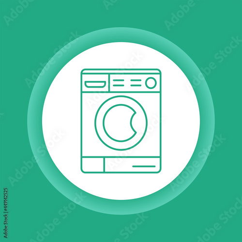 Washing machine color button icon. Household equipment.