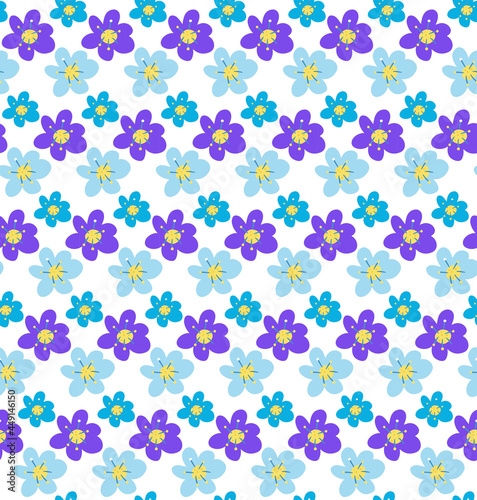 Simple flowers pattern. trendy repeating texture print, background. Vector illustration