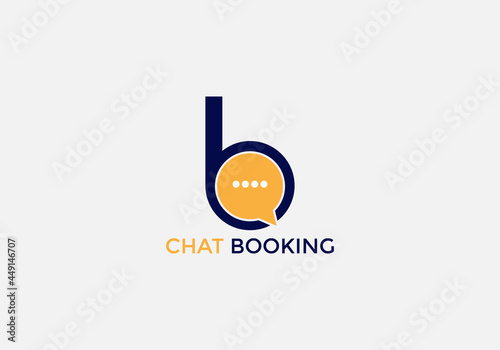 chat booking Abstract b letter modern emblem logo