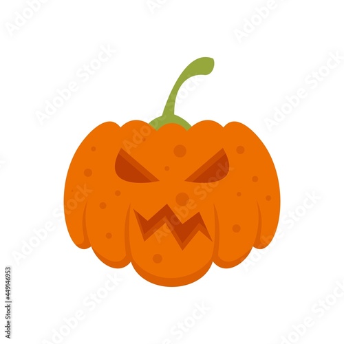 Face pumpkin icon flat isolated vector
