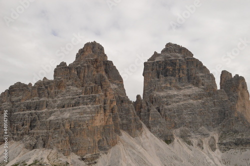 Enjoying the stunning views over the mountainous landscapes of Northern Italy s Dolomite Mountains at Tre Cime