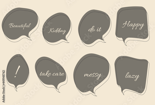 吹き出しフレームのベクターイラスト素材セット