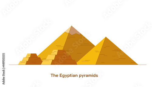 Egyptian Pyramids. Vector minimal illustration.