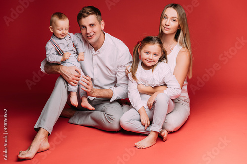 Beautiful relaxed people at the family photo session
