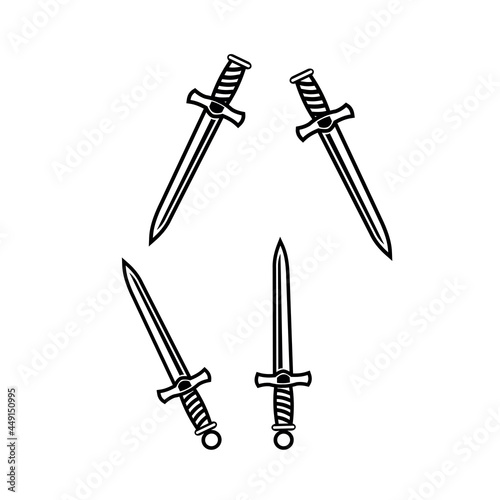 sword knife icon vector design isolated on a white background