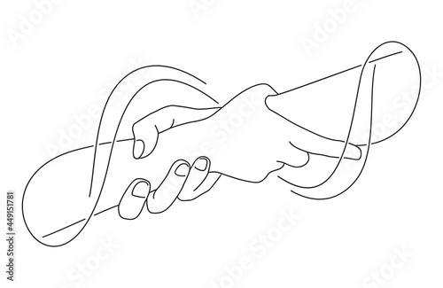 Help and hope, drawn in thin single line