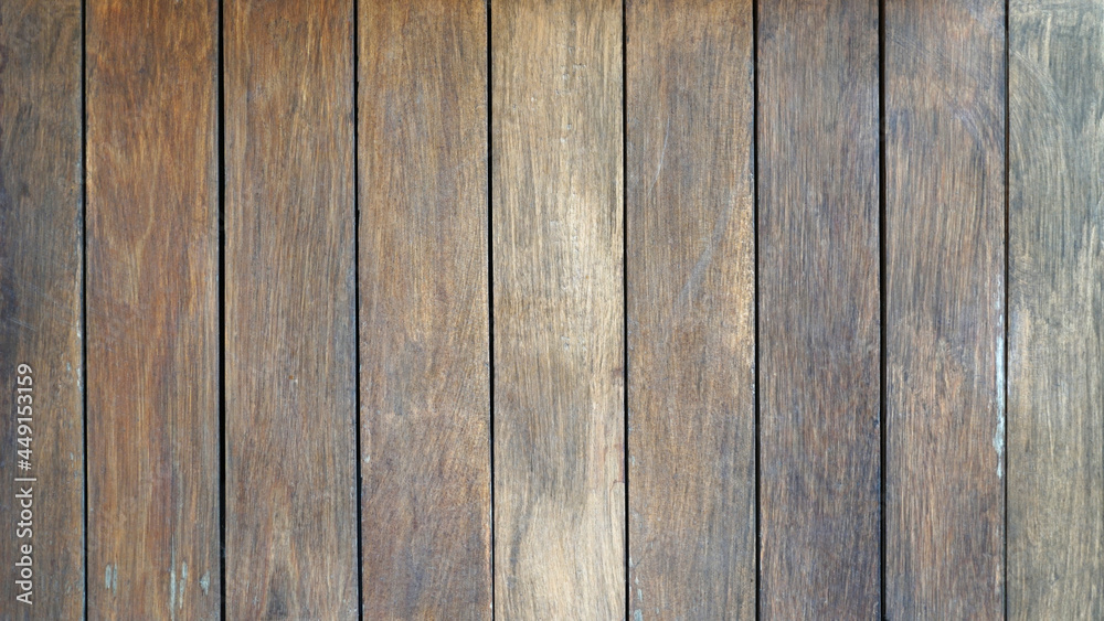 Fototapeta premium Texture of the wooden wall, Surface grunge of wood board plank, Vertical lines pattern background