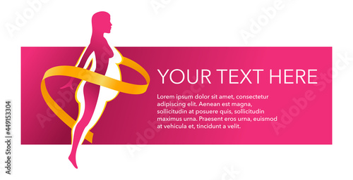 Weight loss challenge pink banner template