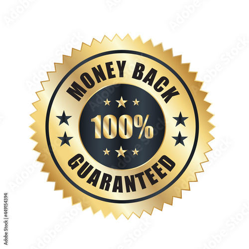 100% Money back Guaranteed, trust badge vector design, money back logo design, money back guaranteed