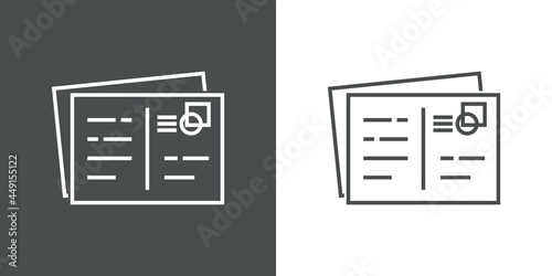 Icono plano tarjeta postal con sello con lineas en fondo gris y fondo blanco	