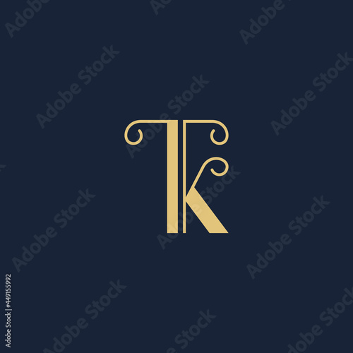 TK initial logo unique abstract