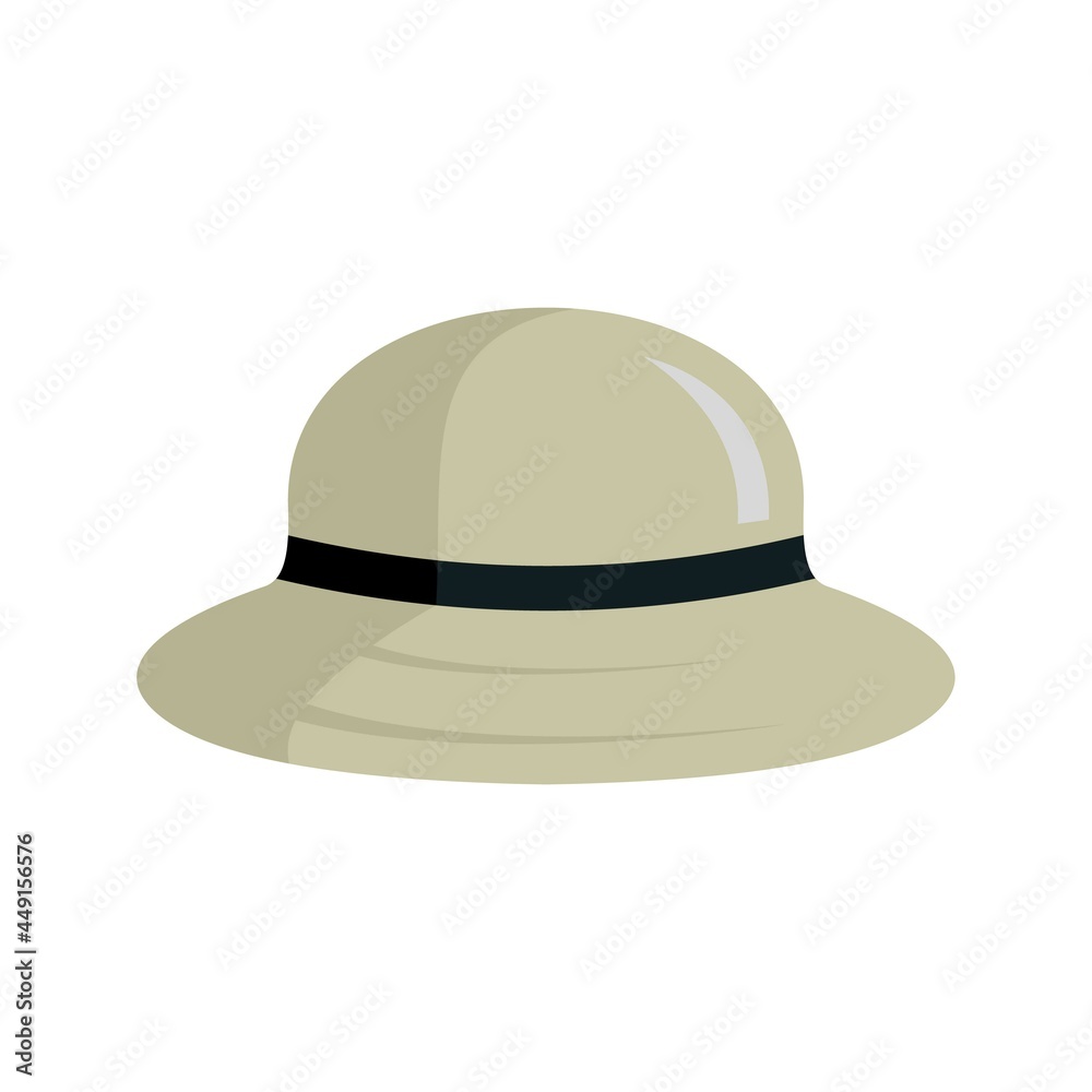 Sun protection man hat icon flat isolated vector Sun protection man hat icon flat isolated vector