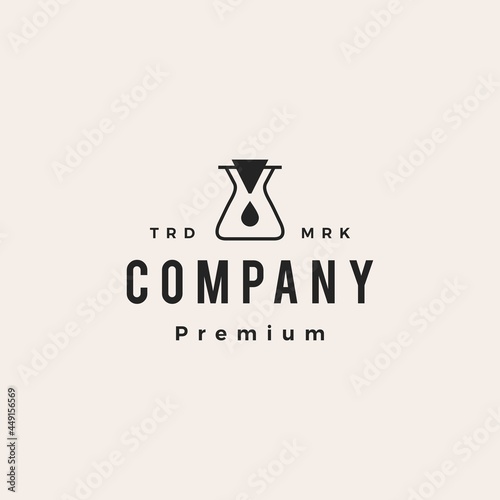 coffee paper filter dripper hipster vintage logo vector icon illustration