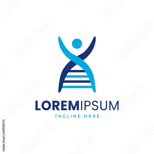Genetic logo design, Illustration vector graphic of DNA symbol. Chromosome Gene Structure Science Laboratory logo design