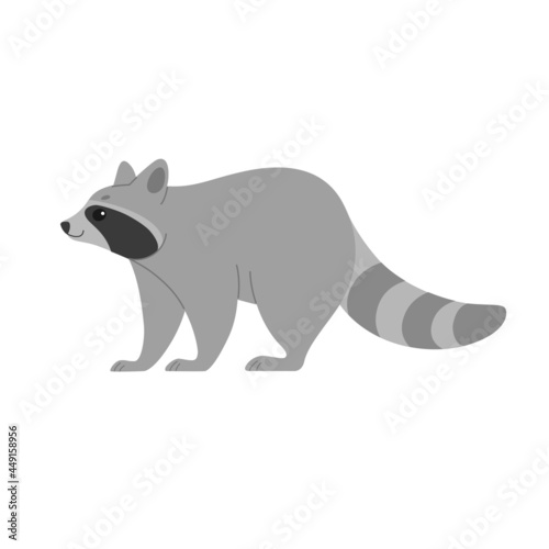 Cartoon raccoon  cute character for children. Vector illustration in cartoon style for abc book  poster  postcard. 