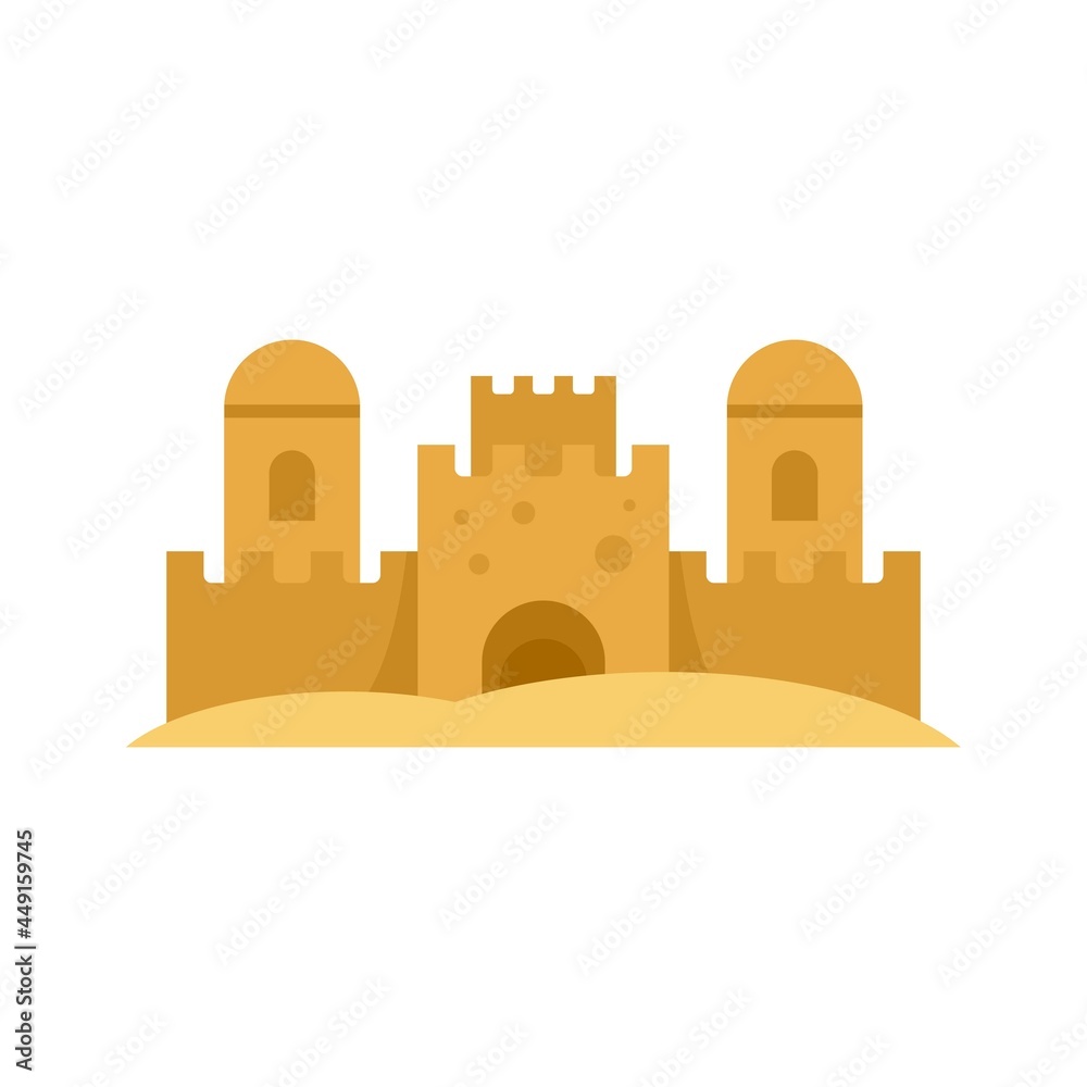 Beach castle icon flat isolated vector