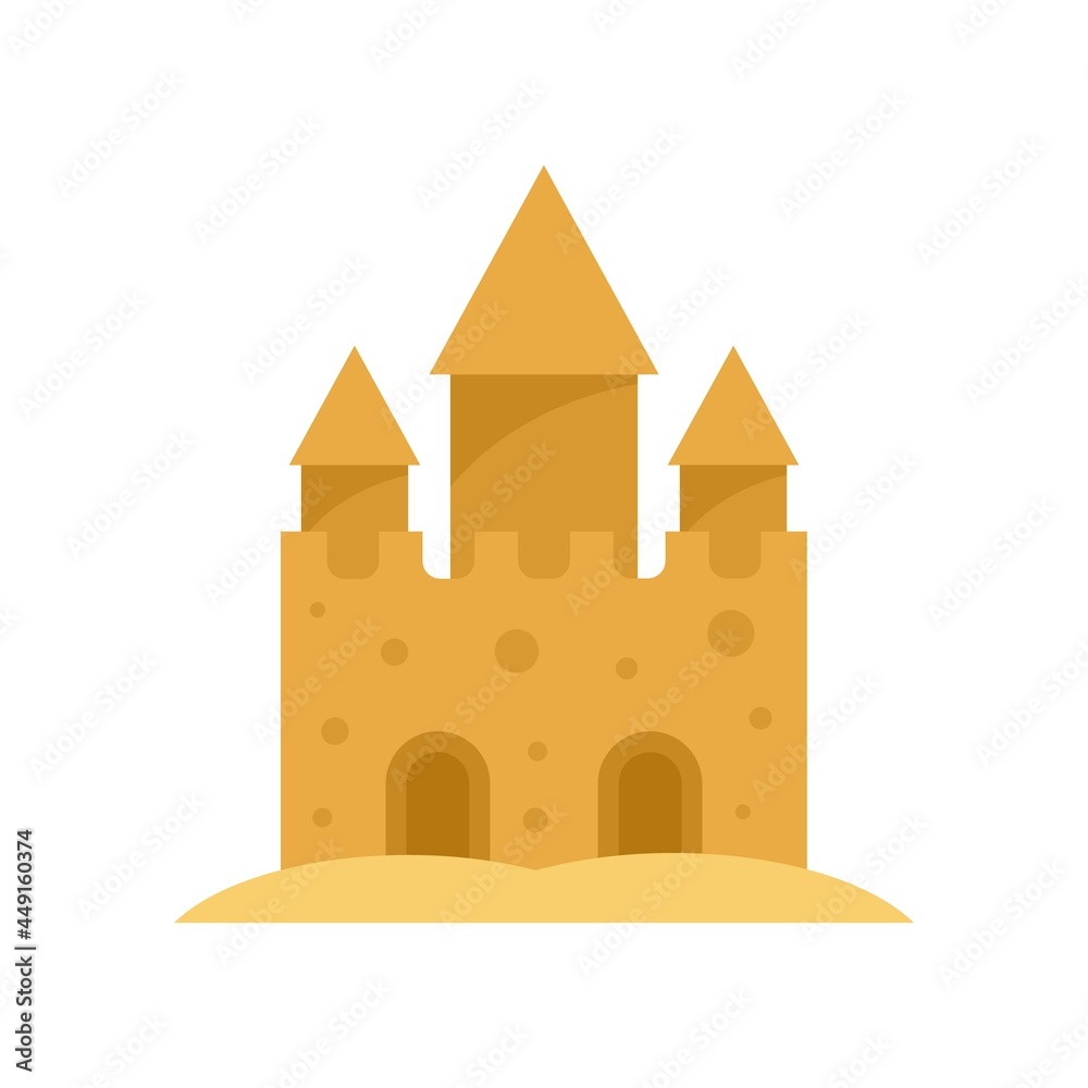 Fantasy castle sand icon flat isolated vector Fantasy castle sand icon flat isolated vector